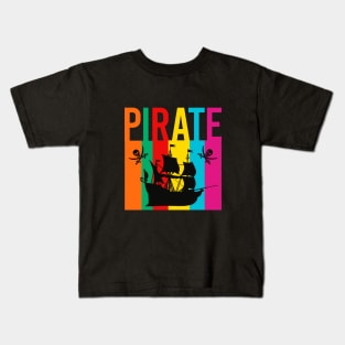 Pirate ship vintage Kids T-Shirt